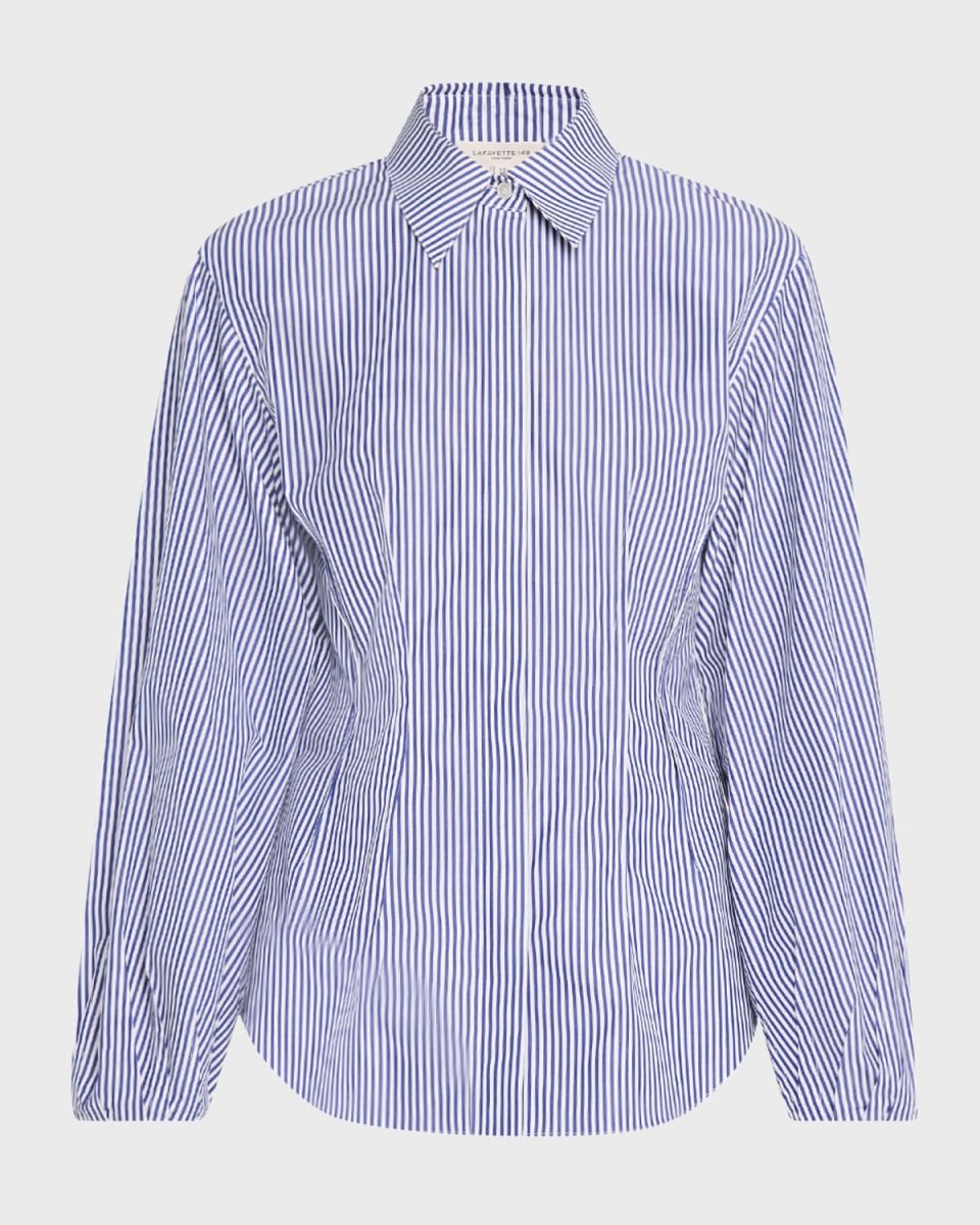 Striped Button-Down Cotton Shirt